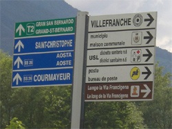 Segnaletica franco-italiana in Valle d'Aosta